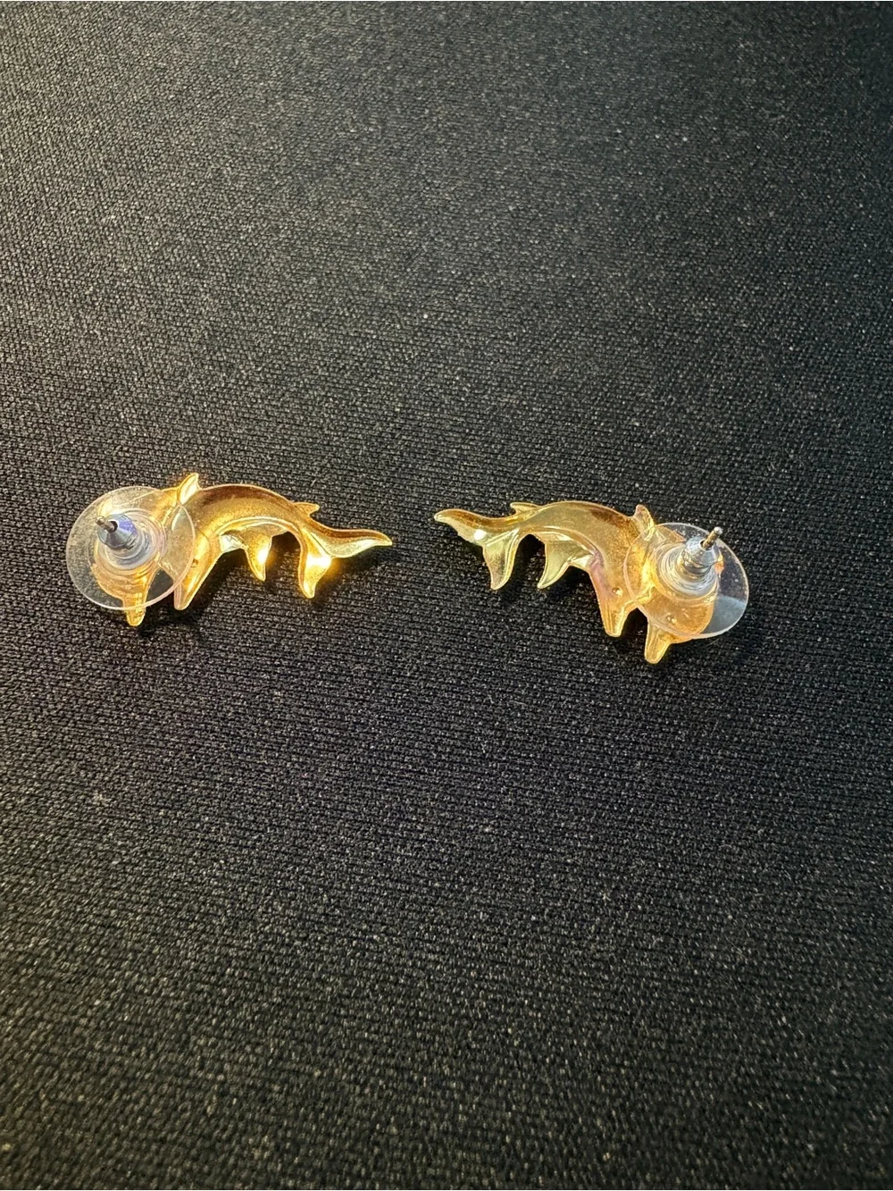 Pastel Dolphin Fish Stud Earrings - Pink & Green